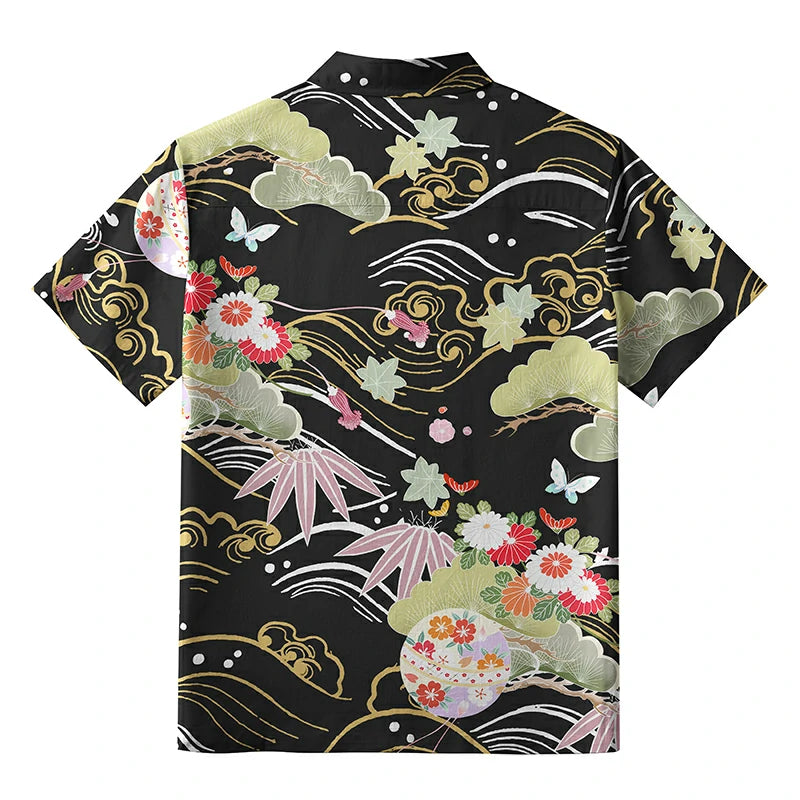 Floral And Cloud Hawaiian Shirt