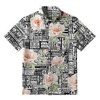 Flowers In Line Art Button-up Shirt