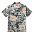 Flowers In Line Art Button-up Shirt