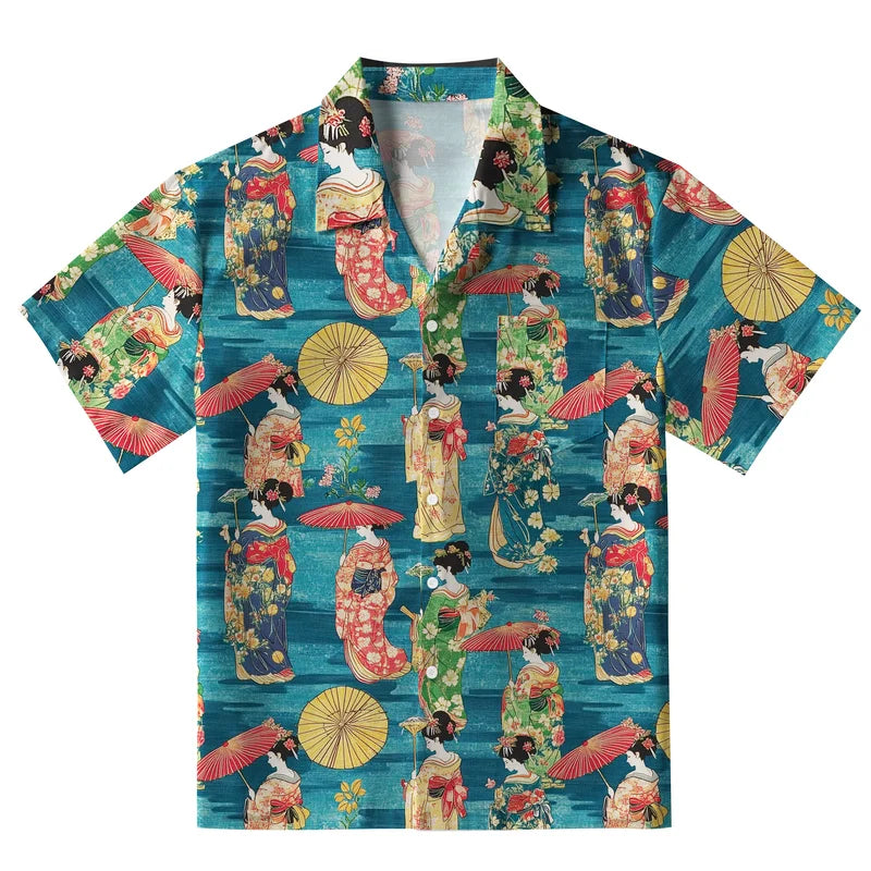 Japanese Geisha Aloha Hawaiian Shirt
