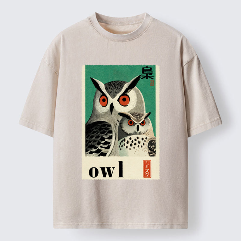 Unisex Eagle Owls Washed T-Shirt