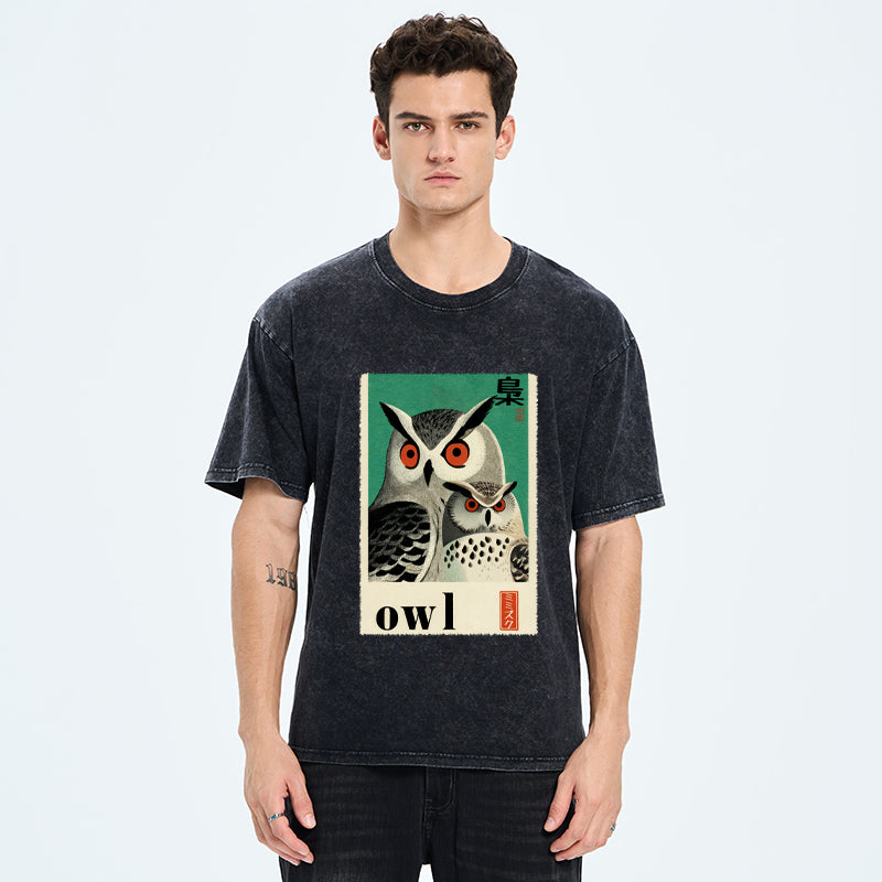 Unisex Eagle Owls Washed T-Shirt