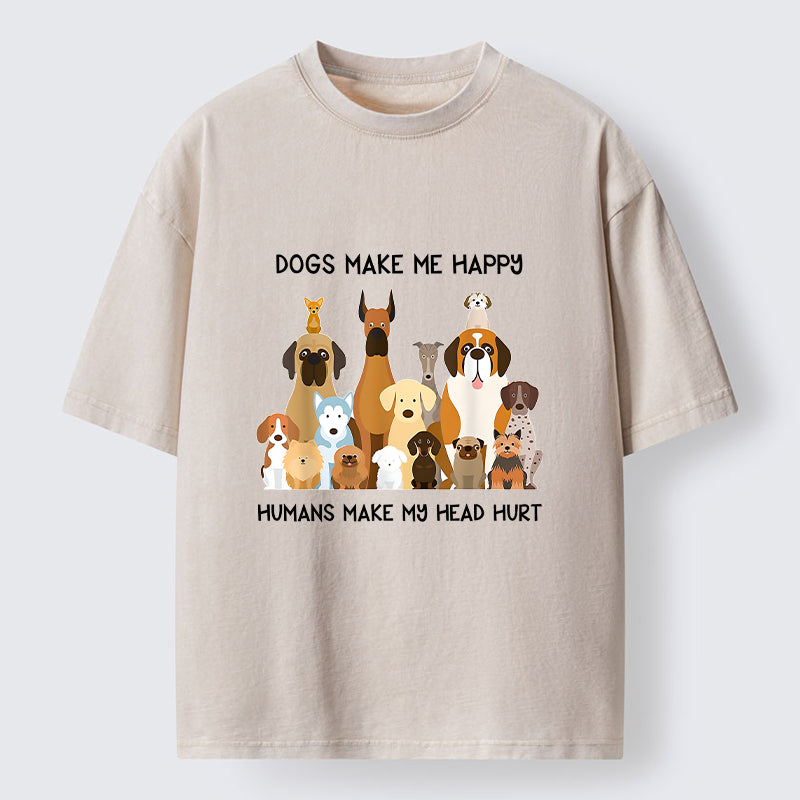 Unisex I Like Dogs Washed T-Shirt