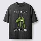 Unisex Tired Of Everything Frog Washed T-Shirt