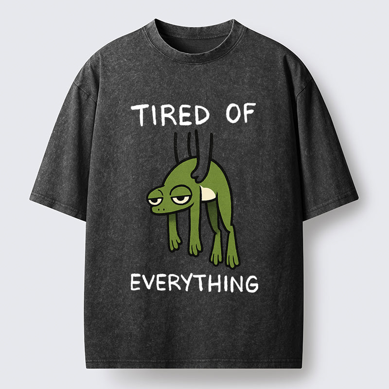 Unisex Tired Of Everything Frog Washed T-Shirt