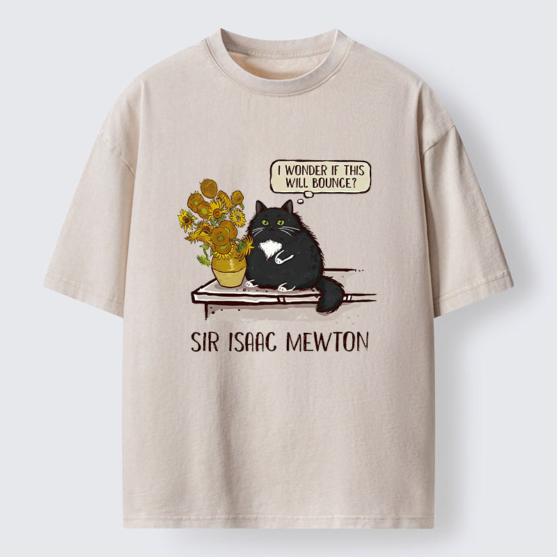 Unisex Cat Wants To Do A Physics Experiment Washed T-Shirt