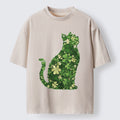 Unisex Clover Cat Washed T-Shirt