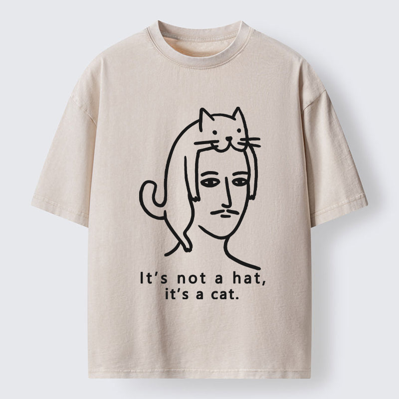 Unisex Not Hat It’s A Cat Washed T-Shirt