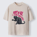 Unisex Fierce Black Cat Washed T-Shirt