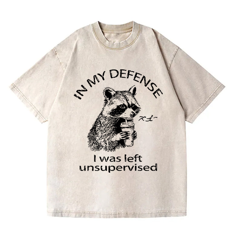 Left Unsupervised Raccoon Washed T-Shirt