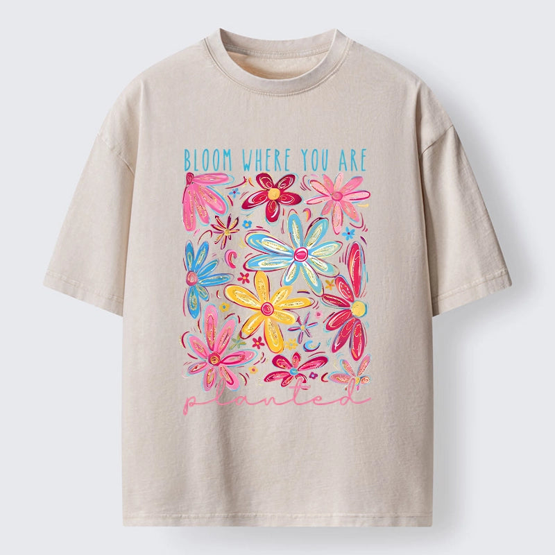 Positive Flower Vibe Washed T-Shirt