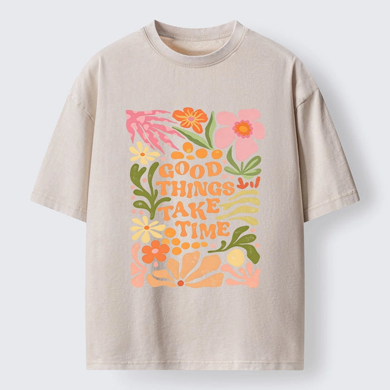 Good Things Come To Those Wait Washed T-Shirt