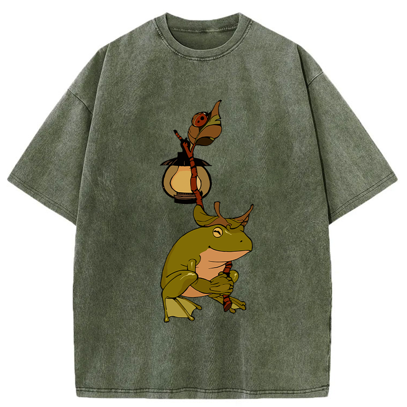 Frog With Lantern Washed T-Shirt