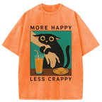 Cat Hugging Person Washed T-Shirt