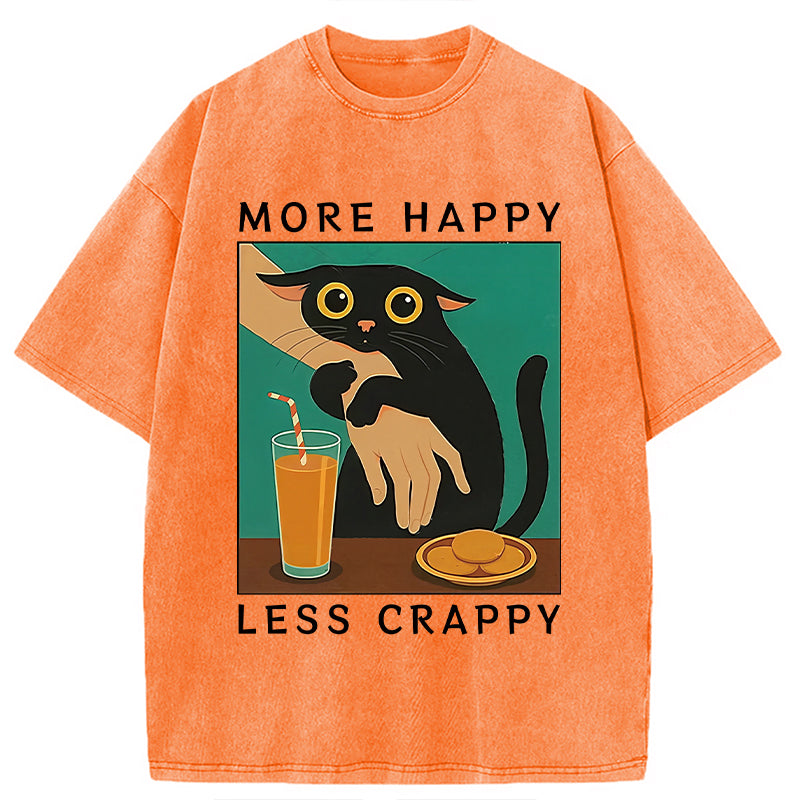 Cat Hugging Person Washed T-Shirt