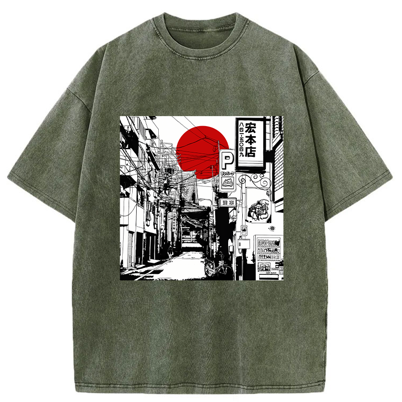 Sunrise On The Street Washed T-Shirt