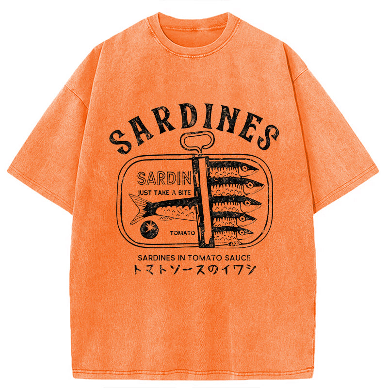 Delicious Canned Sardine Washed T-Shirt