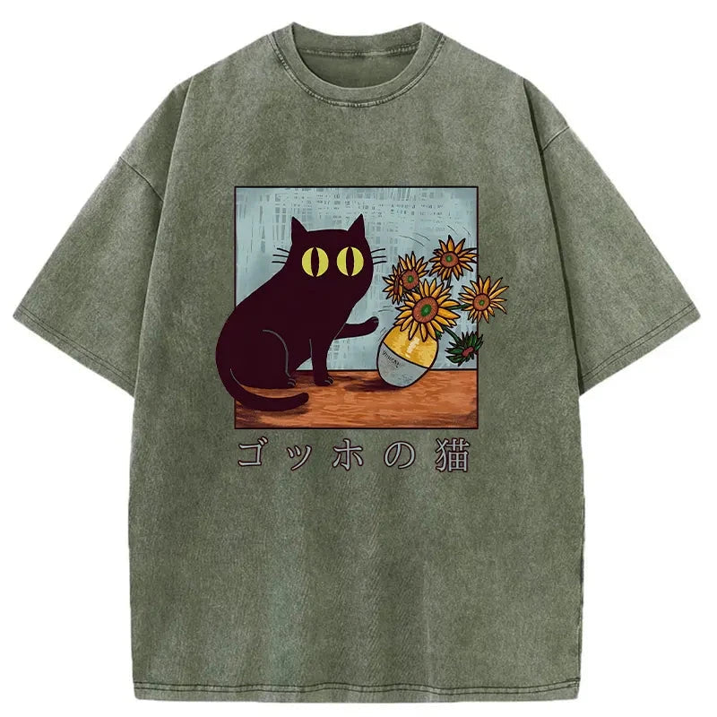 Van Gogh's Cat Washed T-Shirt