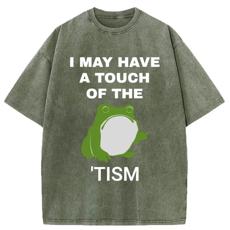 Funny Frog Flipping The Bird Washed T-Shirt