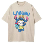Labubu Cute Bunny Washed T-Shirt