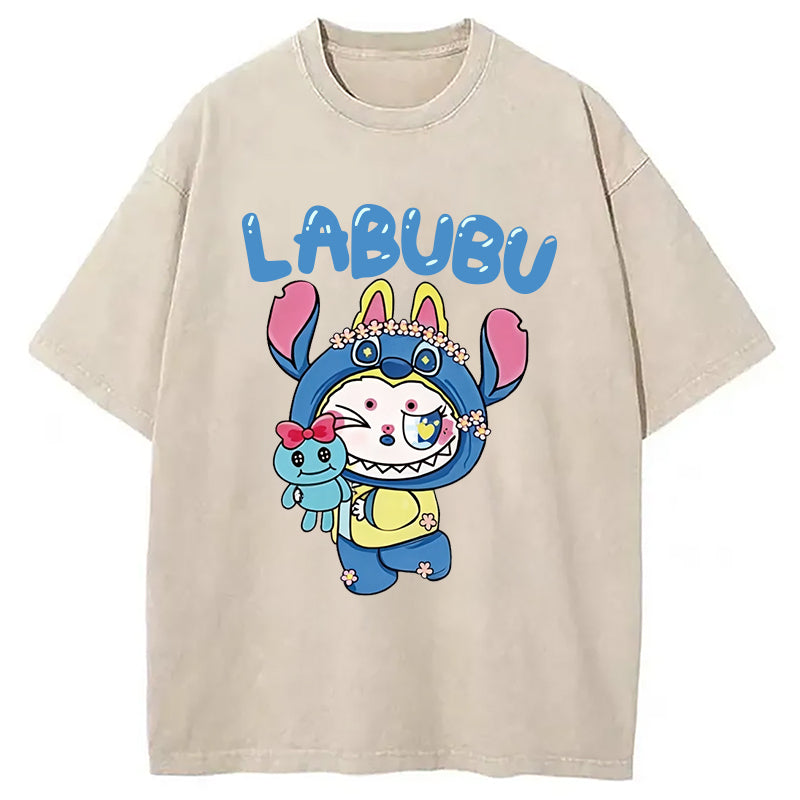 Labubu Cute Bunny Washed T-Shirt