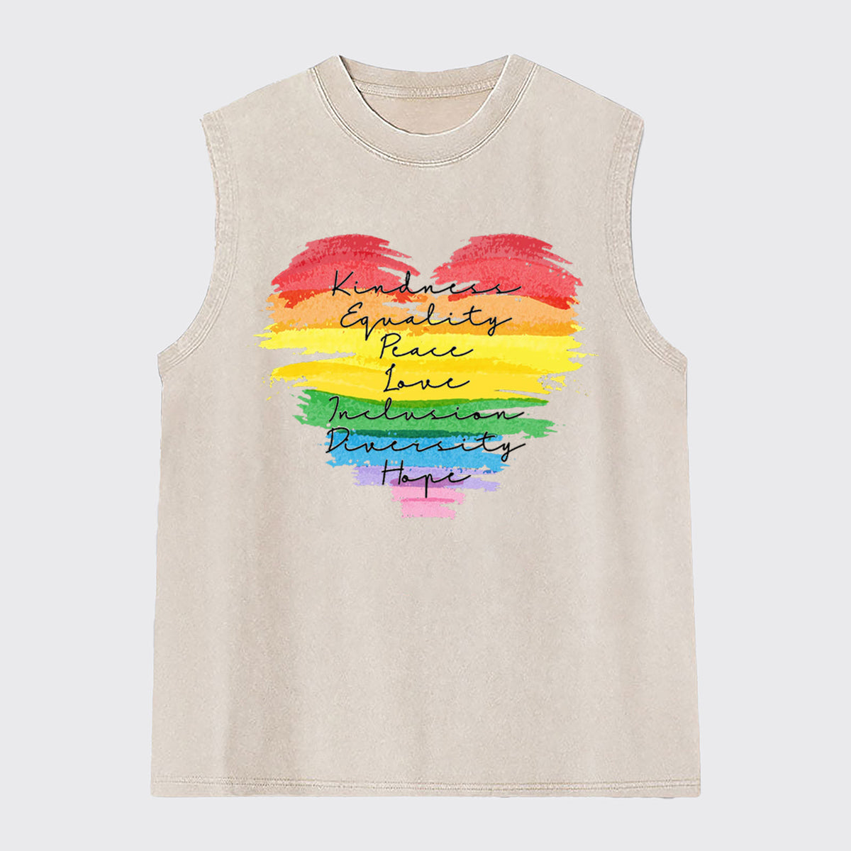 Kindness Equality Peace Love Washed Tanks