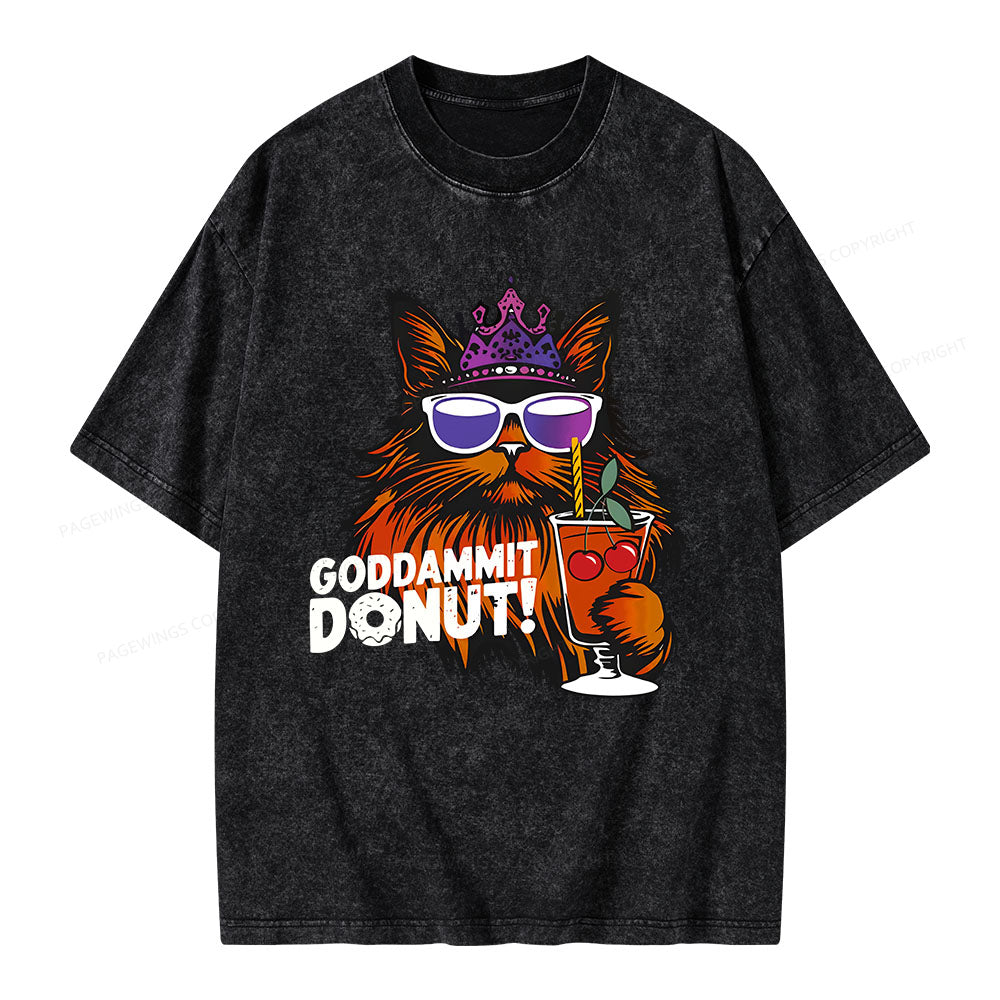 Goddammit Donut Unisex Washed T-shirt