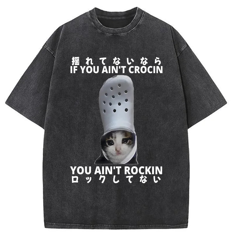 Funny Cat Meme Japan Washed T-Shirt