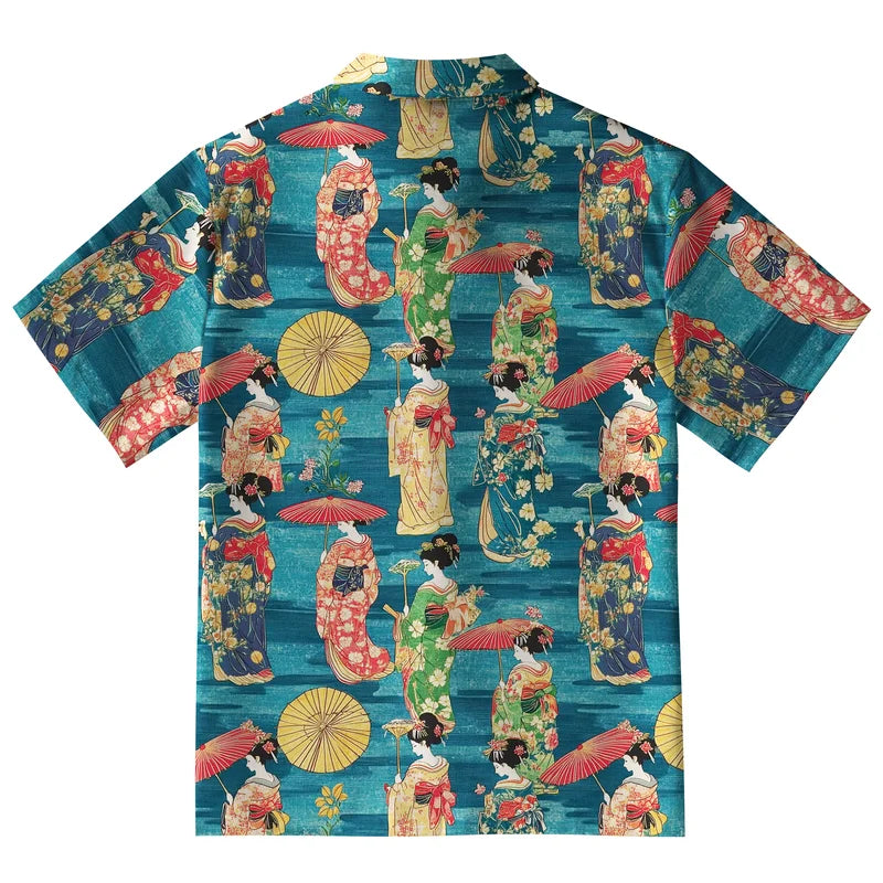 Japanese Geisha Button-up Shirt