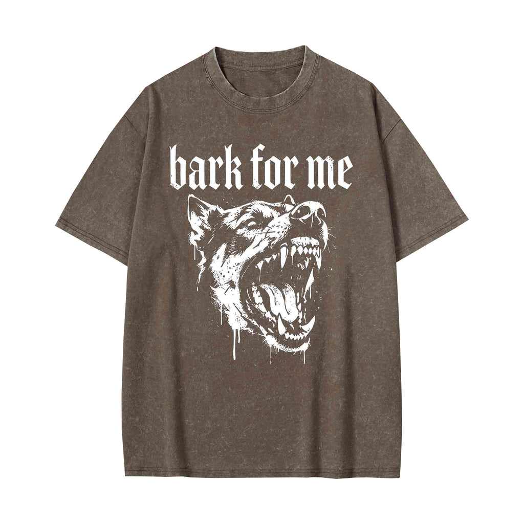 Unisex Bark for Me Printed Washed Tee