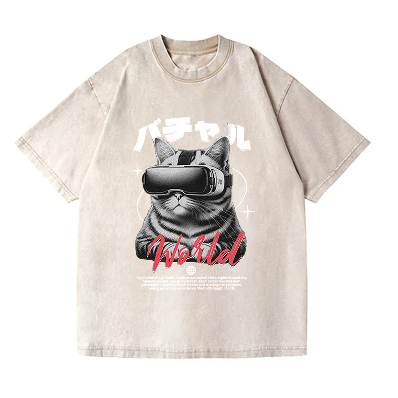 VR Cat Washed T-Shirt