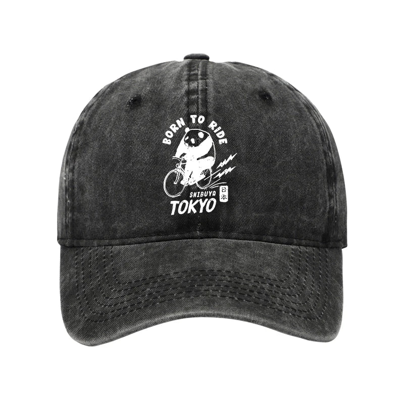 Pandas Ride Bicycles Washed Cap