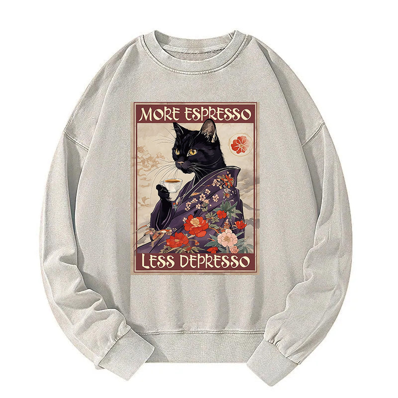 More Espresso Less Depresso Washed Sweatshirt