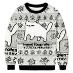 Fishneo I Need Ibuprofen Cat Christmas Ugly Sweatshirt