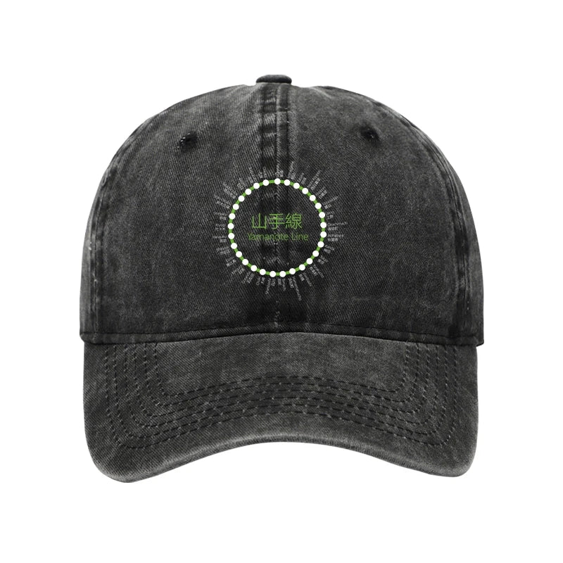 Yamanote Line Stations Circle Washed Cap