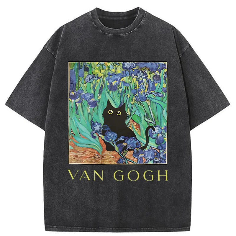Van Gogh's Cat Japan Washed T-Shirt