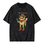 Unisex What The Plot Printed Washed Tee