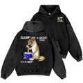 Gecko Vintage Washed Cotton Back Art Hoodie