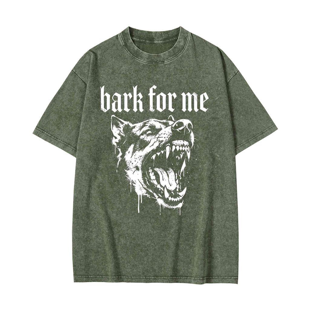Unisex Bark for Me Printed Washed Tee