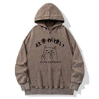A Cat That Hates Work Washed Hoodie