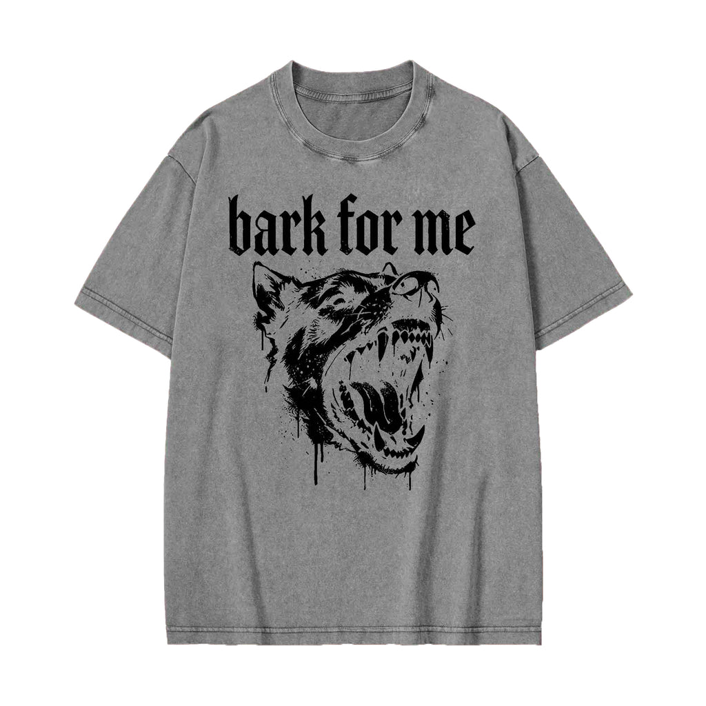 Unisex Bark for Me Printed Washed Tee