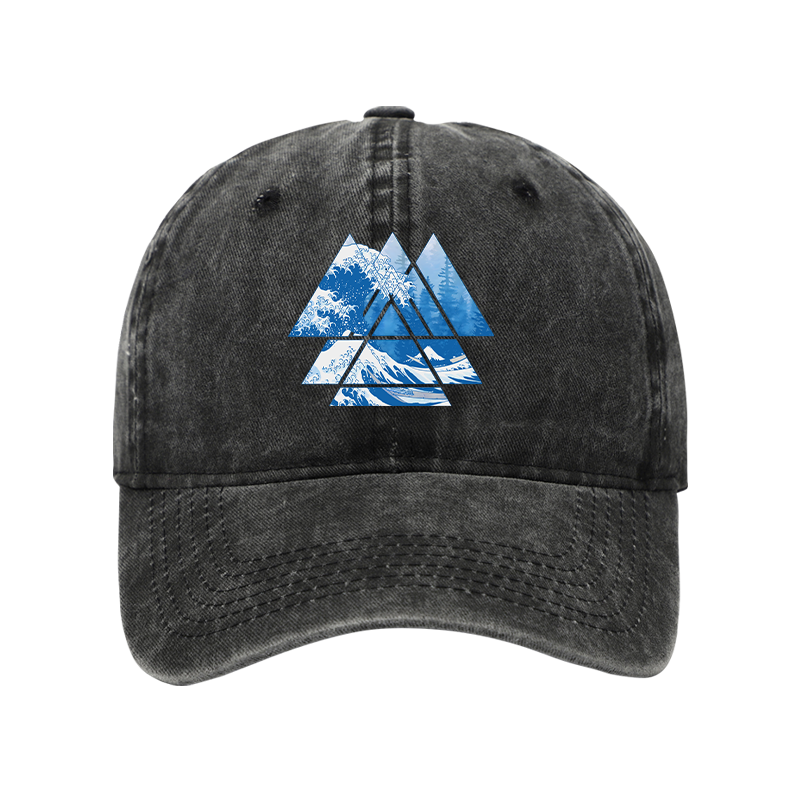 The Great Wave Washed Cap