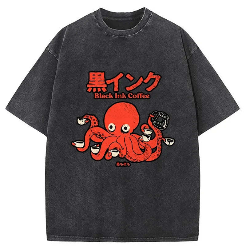 Black Ink Coffee Japanese Washed T-Shirt