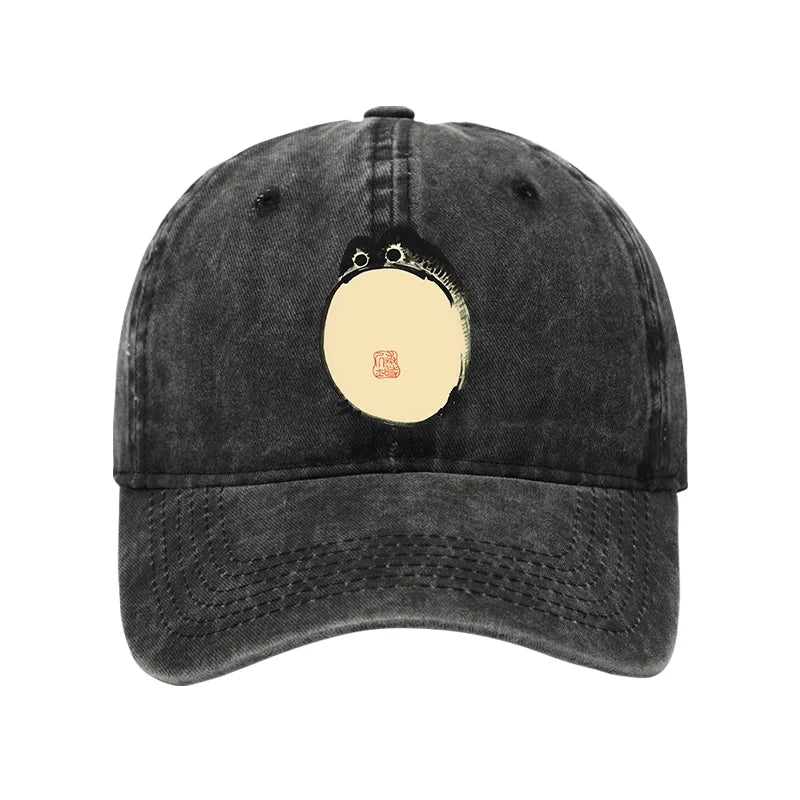 Grumpy Frog Japanese Washed Cap