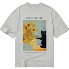 Black Cat With Sunflowers Classic T-Shirt
