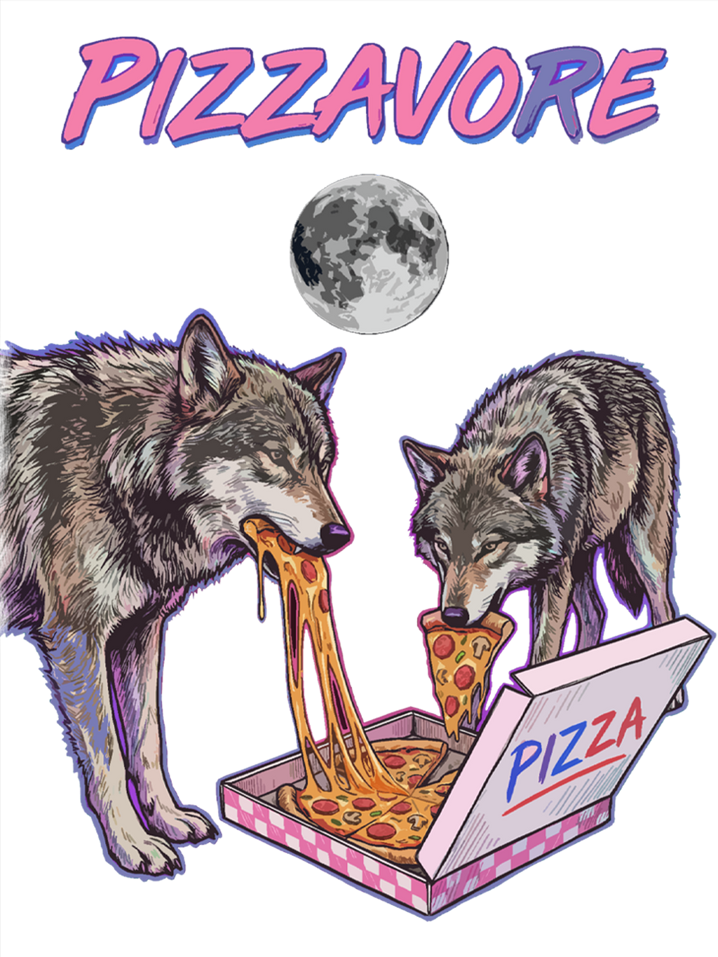 Unisex Pizzavore Printed Washed Tee