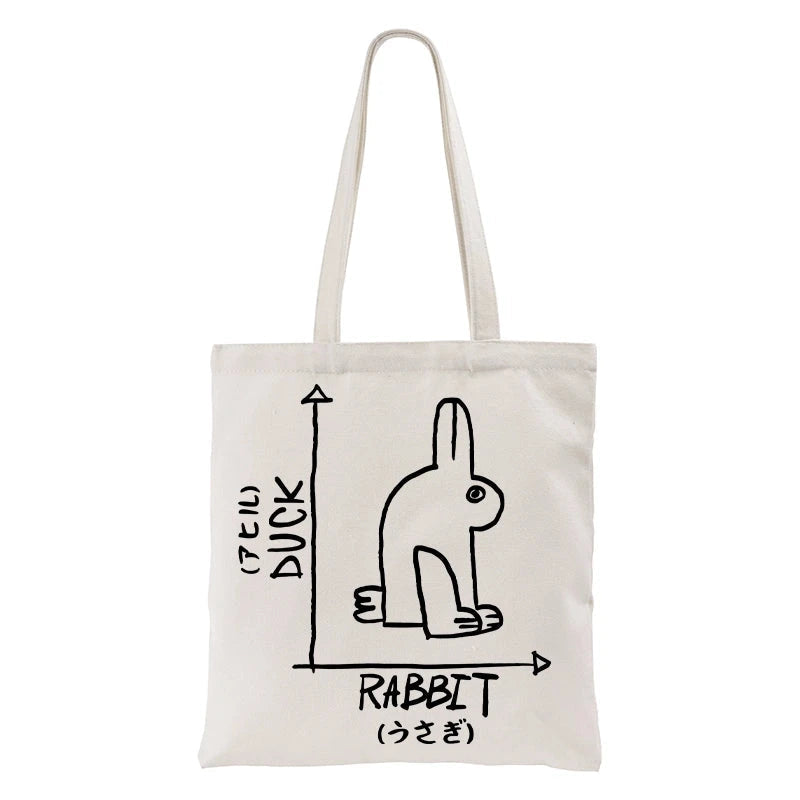 A Rabbit And A Duck Tote Bag
