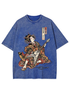 Unisex Geisha Riot Printed Washed Tee