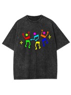 Unisex Dance Till Collapse Printed Washed Tee