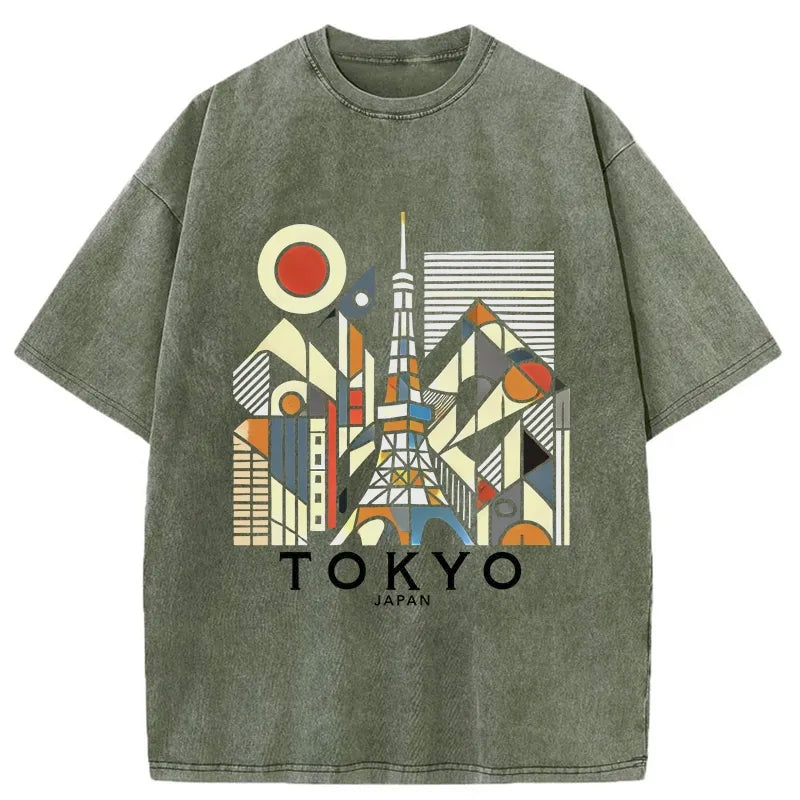 Tokyo 3D Architecture Washed T-Shirt